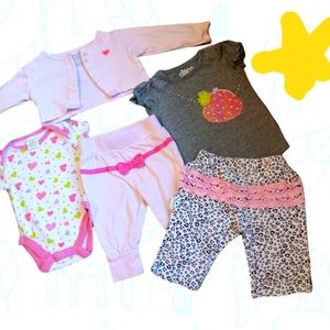 Bundle of  NEVER WORN LIKE NEW 1 jacket 1 onesie 1 thsirt 2 legging